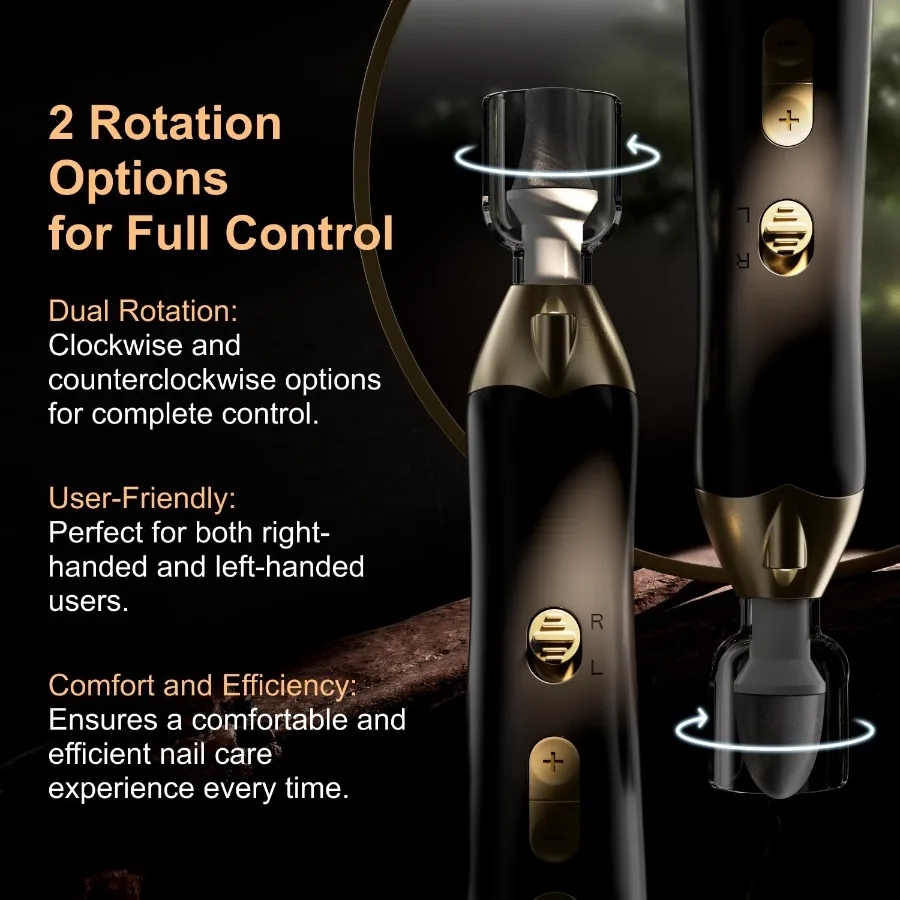 Kit de broca elétrica sem fio recarregável para lixa de unhas com velocidade variável de 9 velocidades para unhas em pó de imersão em gel acrílico portátil e