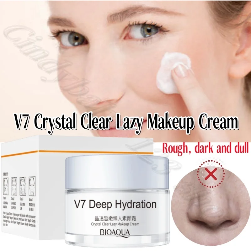 V7 Crystal White Moisturizing Lazy People Plain-free Cream Skin Color Natural Naked Makeup Plain Cream Lightweight Concealer 50g