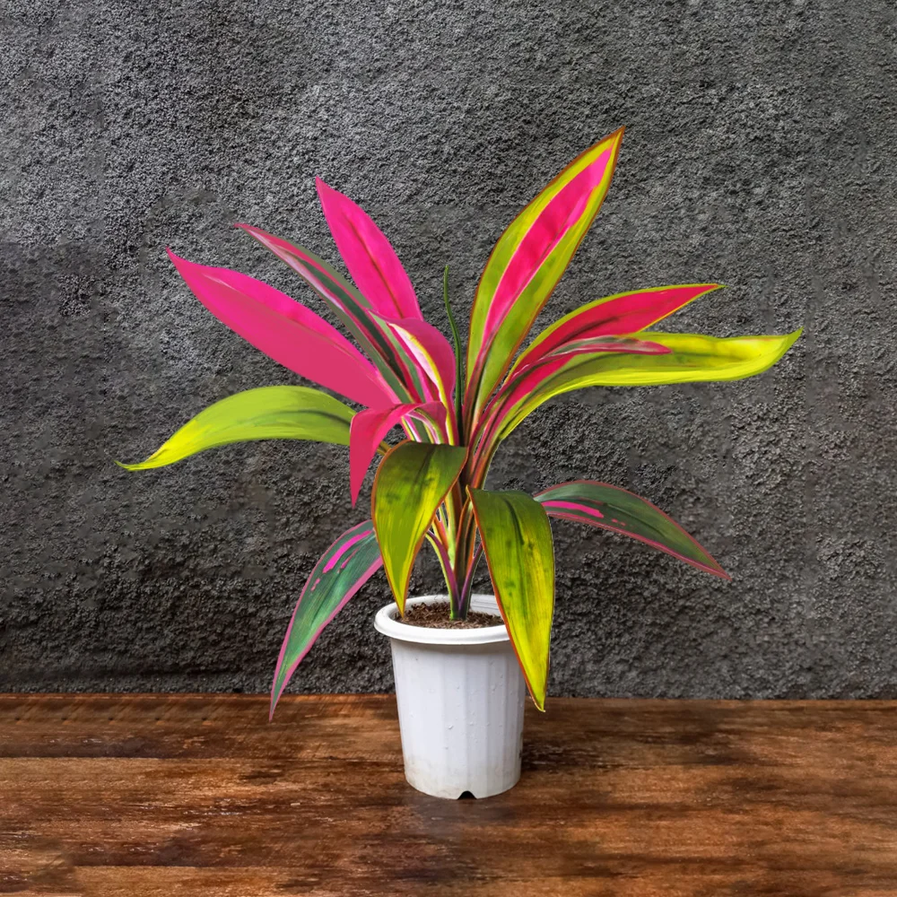 45cm 17Leaves Artificial Dracaena Tree Fake Tropical Palm Plants Plastic Shrub Plants Cycas Tree Branch for Home Garden Decor