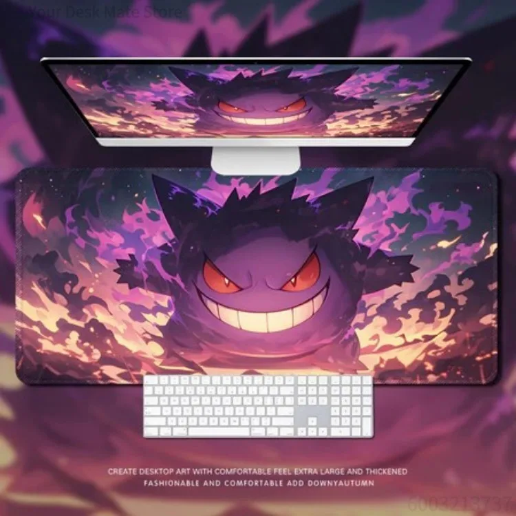 Mystic Smoke Phantom Creature Gaming Desk Mat, Fantasy Scene & Funny Daily Print Large Mousepad, Non-slip Lockedge Keyboard Pad