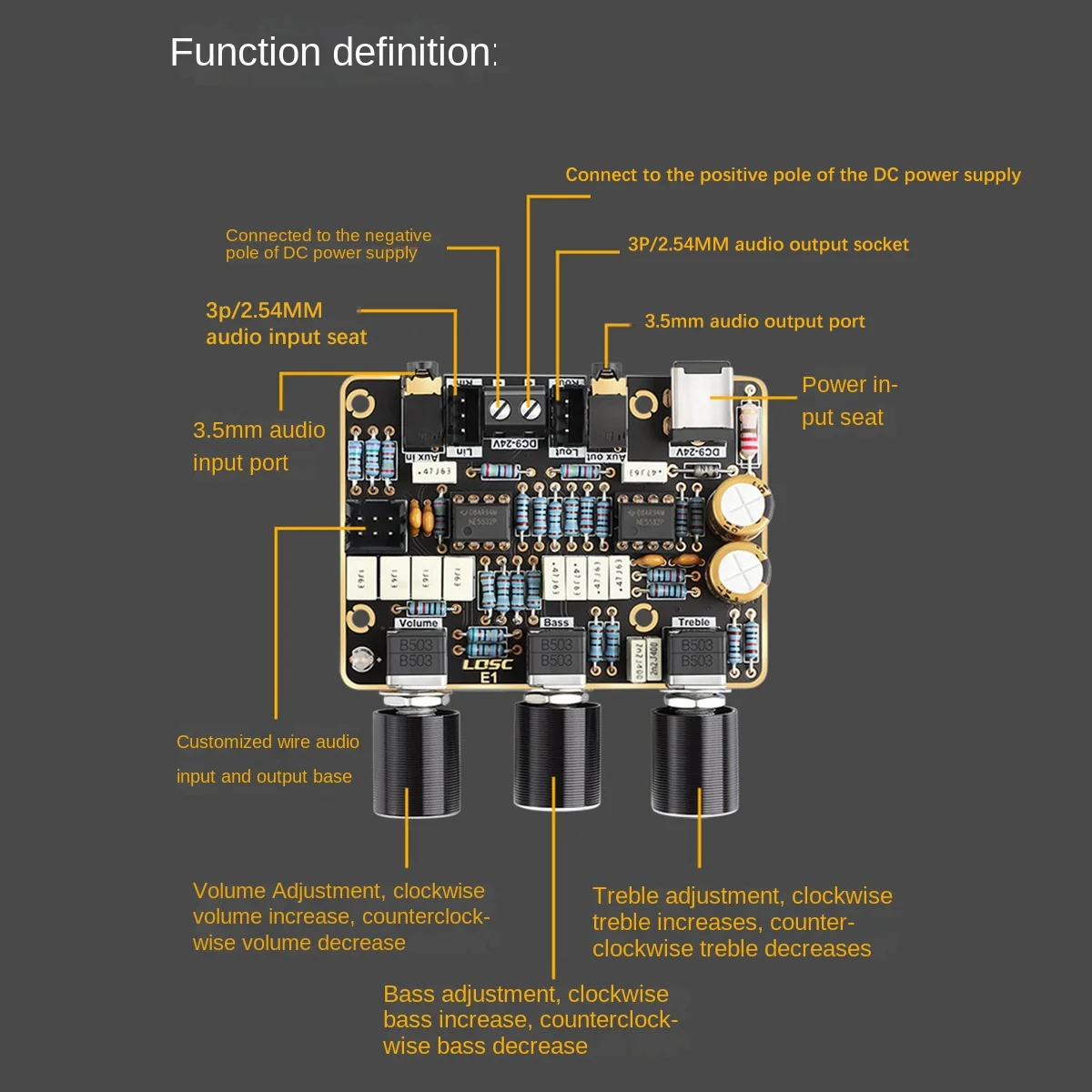 

A01E-NE5532 Плата предусилителя звука HIFI с активным фильтром и усилителем мощности