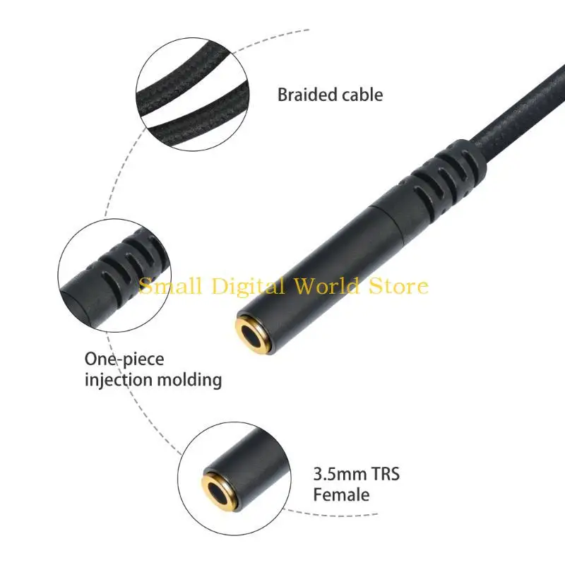 77UB 30cm Music Adapter Cable With 2 phono Female To 3.5mm Female For Sound Systems