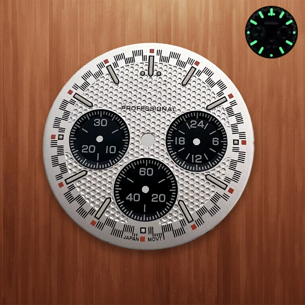 Green Luminous Speed High-Quality Dial 32.5mm S Dial  Watch Modification Accessories Fit VK63 Movement 32.5MM vk63