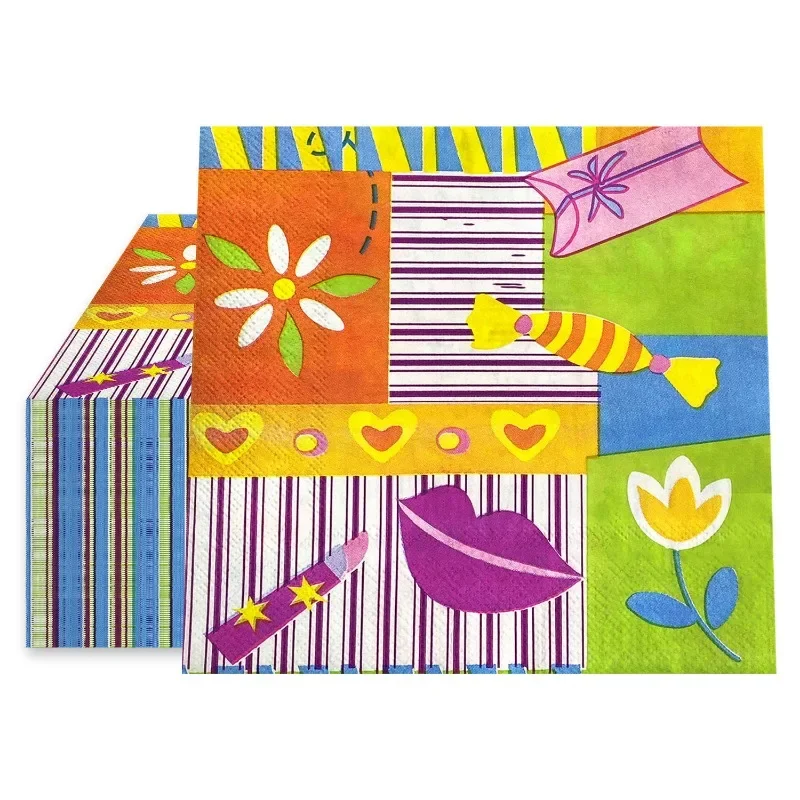 Papel de seda de 2 capas para decoración de fiesta, pintalabios, estampado de labios y dulces, manteles individuales, precio especial bajo, 10/20