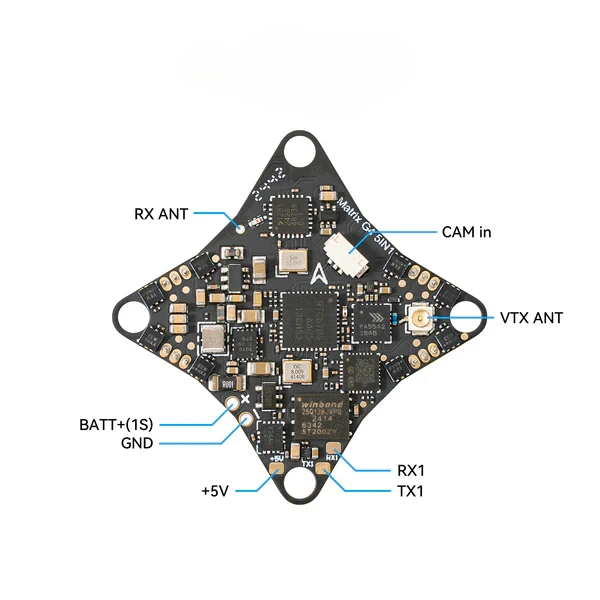 وحدة تحكم طيران Fy1pcs لـ Matrix 1S 5IN1 FC بدون فرش، أحدث إصدار 5 في 1 لـ Meteor65 Pro وMeteor75 Pro، كوادكوبتر بدون فرش