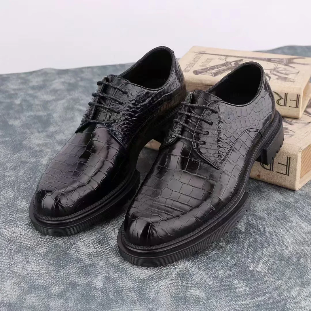 Luxury Crocodile Skin Men's Business Shoe Genuine Real Alligator Leather Men Wedding/Birthday Fashion Shoe