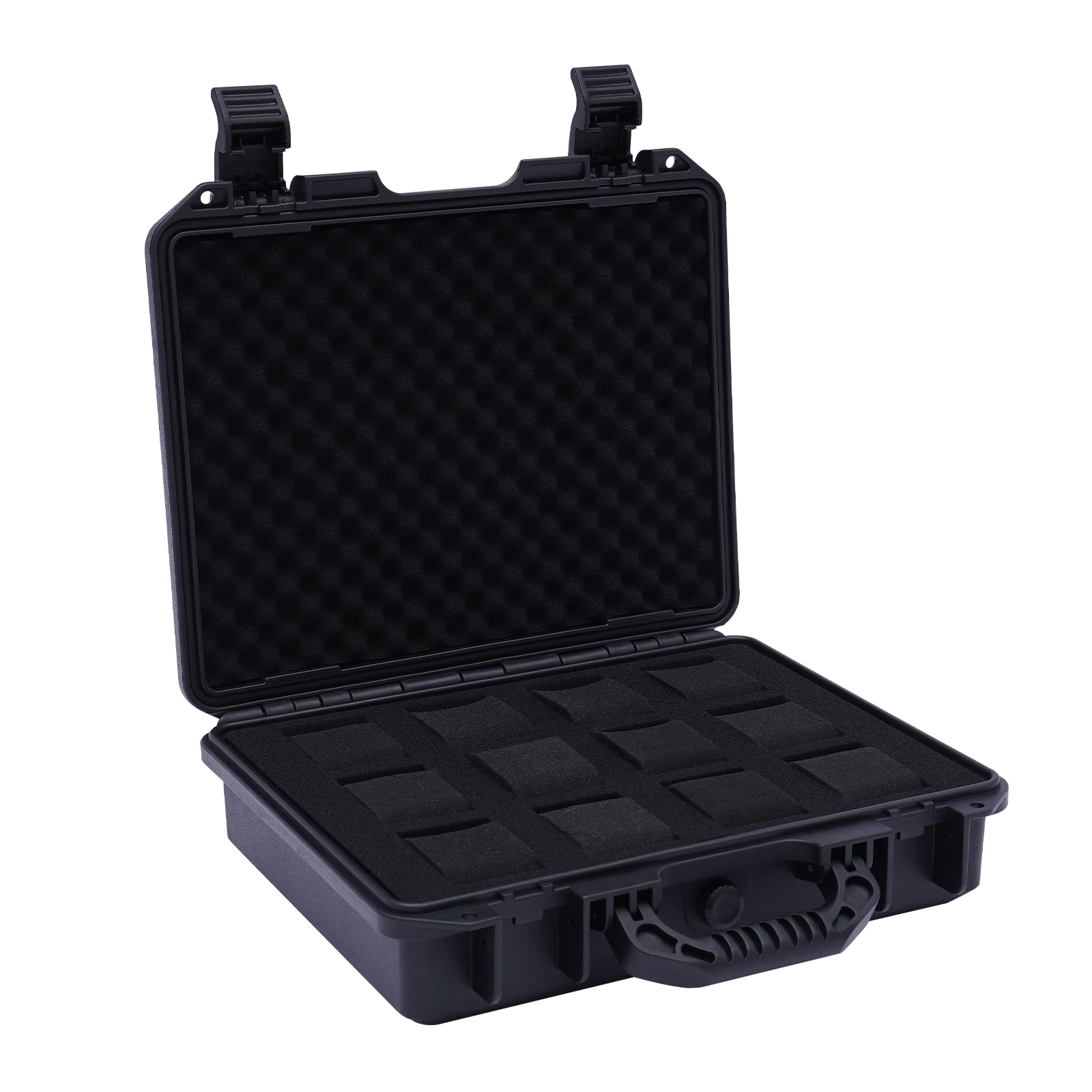 Watch Box, Plastic Watch Organizer with 12 Slots, Jewelry Storage Case with Soft Cushion Lining, Dustproof Display Container, Large Capacity Watch Storage Box for Men Women, Watches Collection Protection, Travel Home Use