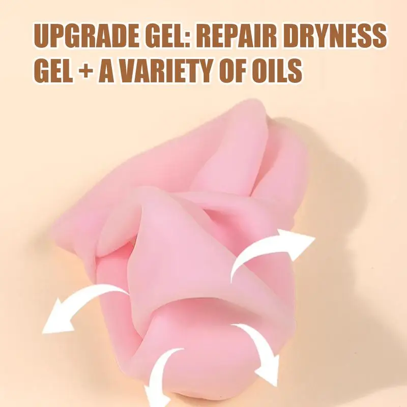 زوج واحد من الجوارب المرطبة المصنوعة من السيليكون للنساء، جوارب جل ناعمة، جوارب باديكير للسبا للسيدات، أقدام جافة لتنعيم البشرة الخشنة والعناية بالقدم