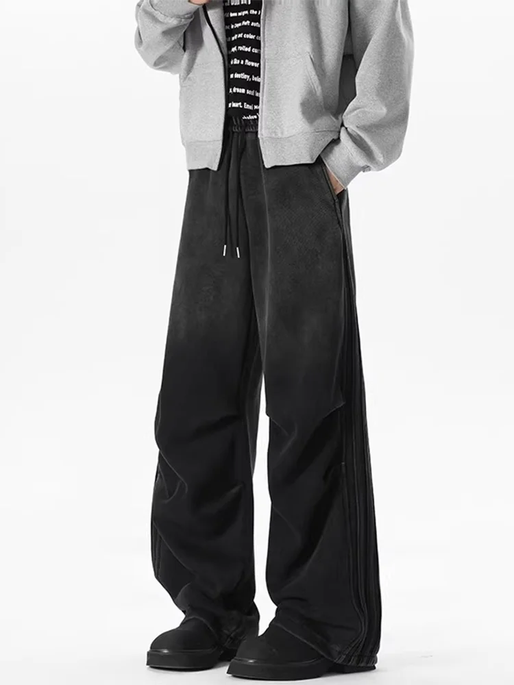 

Мужские брюки-парашюты Waed Bla: весенне-осенние, свободные, прямые, повседневные, винтажные, с драпировкой, комфортные джинсы