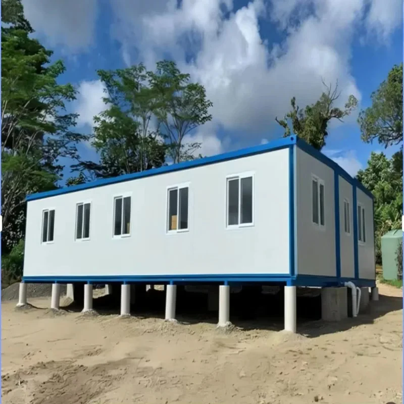 حاوية توسيع جناح مزدوج منزل متنقل صغير جاهز حديث فاخر 20 قدم 40 قدم فيلا #4