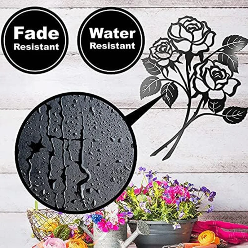 1 PCS Iron Ration Metal Decoration Wall Hanging Metal Wall Art Room Decoration Wall Decor Metal Rose Wall Decor