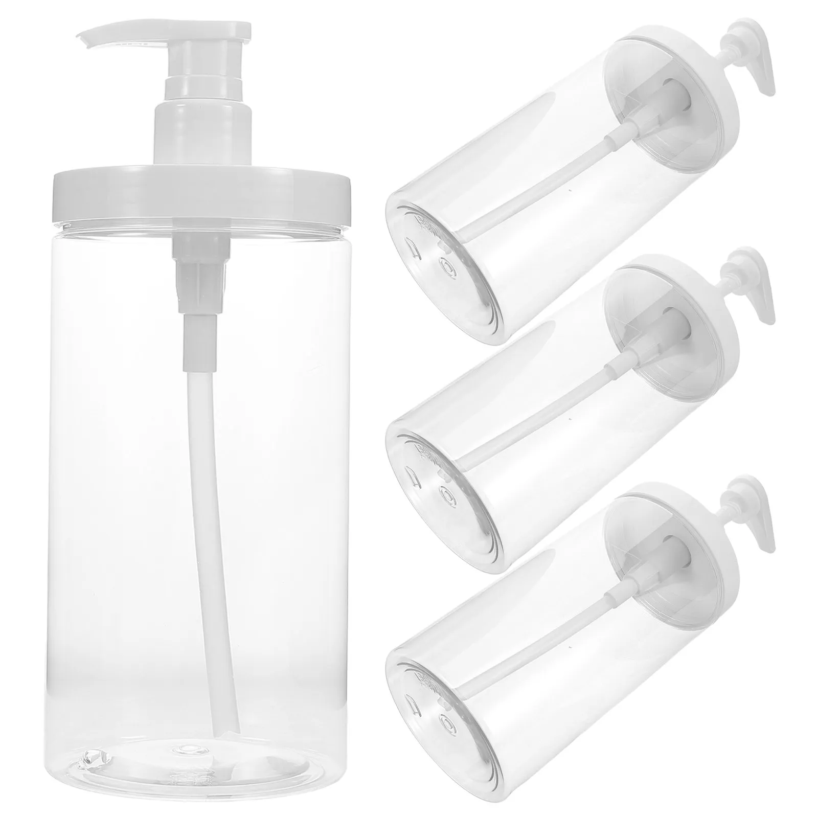 4 Pcs Clear Pump Bottle Travel Bottles for Toiletries Cosmetics Dispensing Lotion Dispenser Detergent Empty