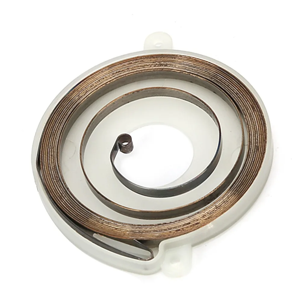 2PCS 2 Hole Starter Recoil Spring Plastic and Aluminum White Rewind Spring Kit Compact Easy to Install for Stihl TS410 TS420