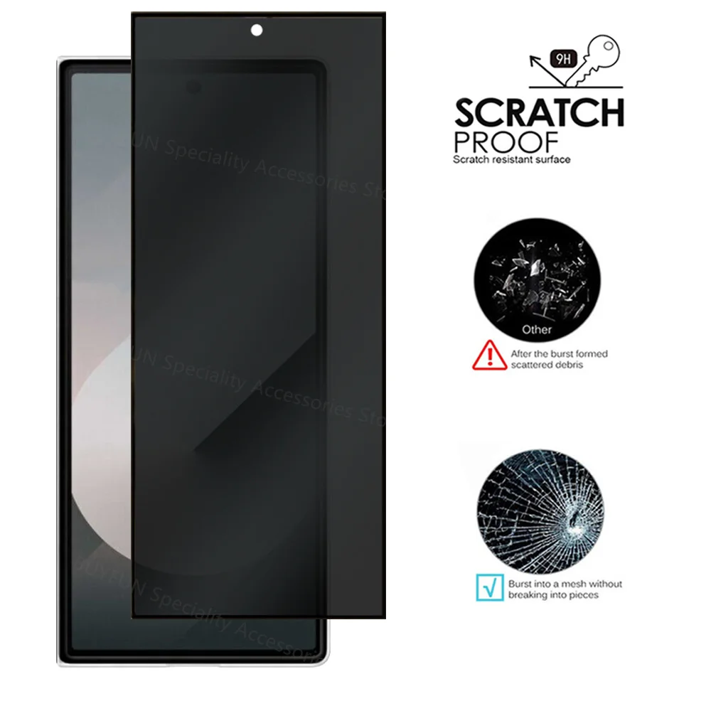 Casing kaca pelindung lensa 4in1, casing pelindung kaca Tempered untuk Galaxy Z Fold6, pelindung layar Privasi untuk Samsung Z Fold 6 ZFold6