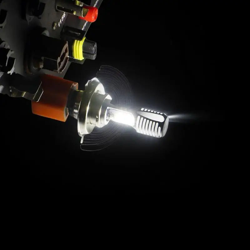 Plug and Play H4 BA20D P15D Headlight for Motorcycles, 24MSD LED 3030, Dual Colour White Yellow, Ideal for ATV or Moped Bikes