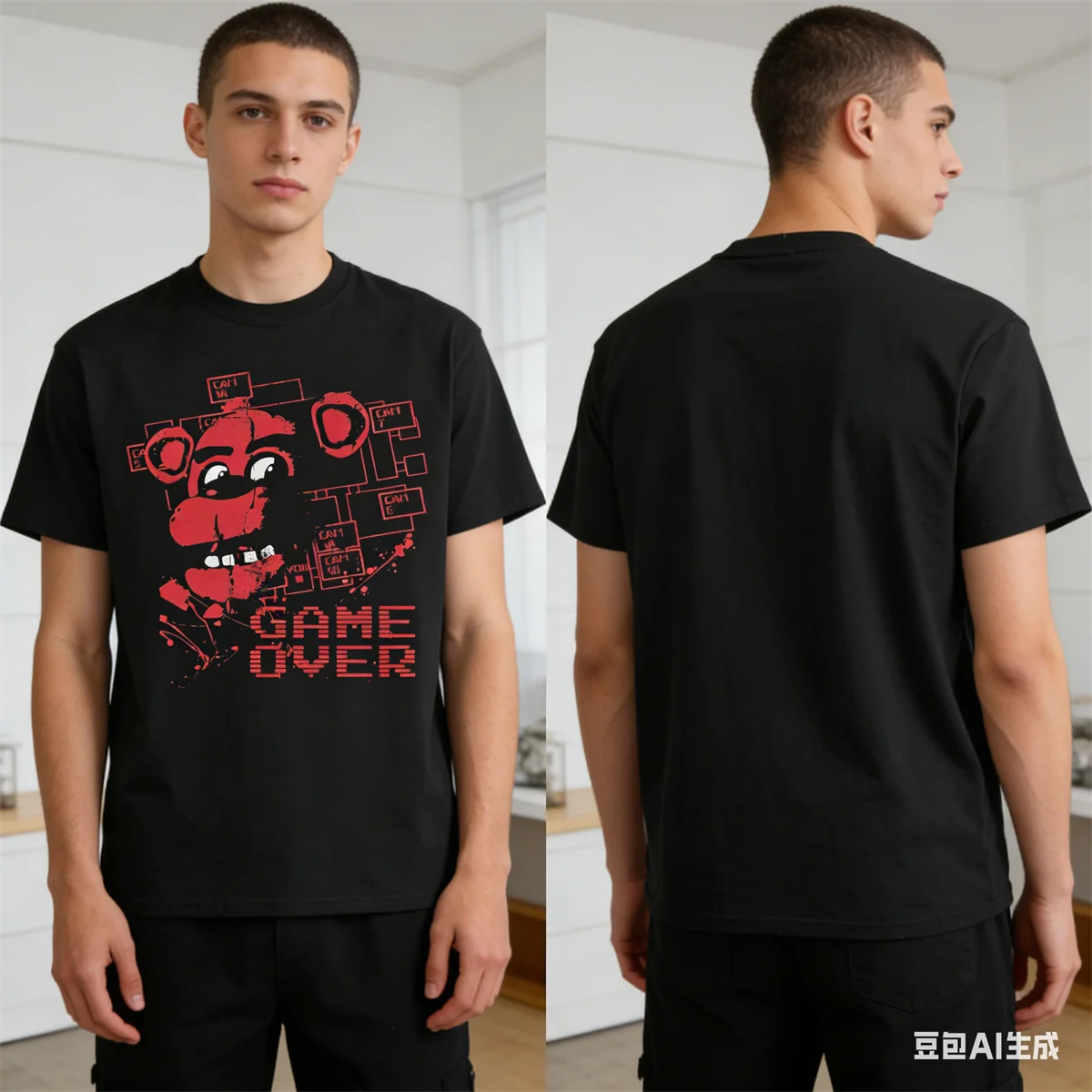 

Мужские футболки Springtrap FNAF At Freddys, хлопковая одежда, винтажная футболка с короткими рукавами и круглым вырезом, футболка большого размера