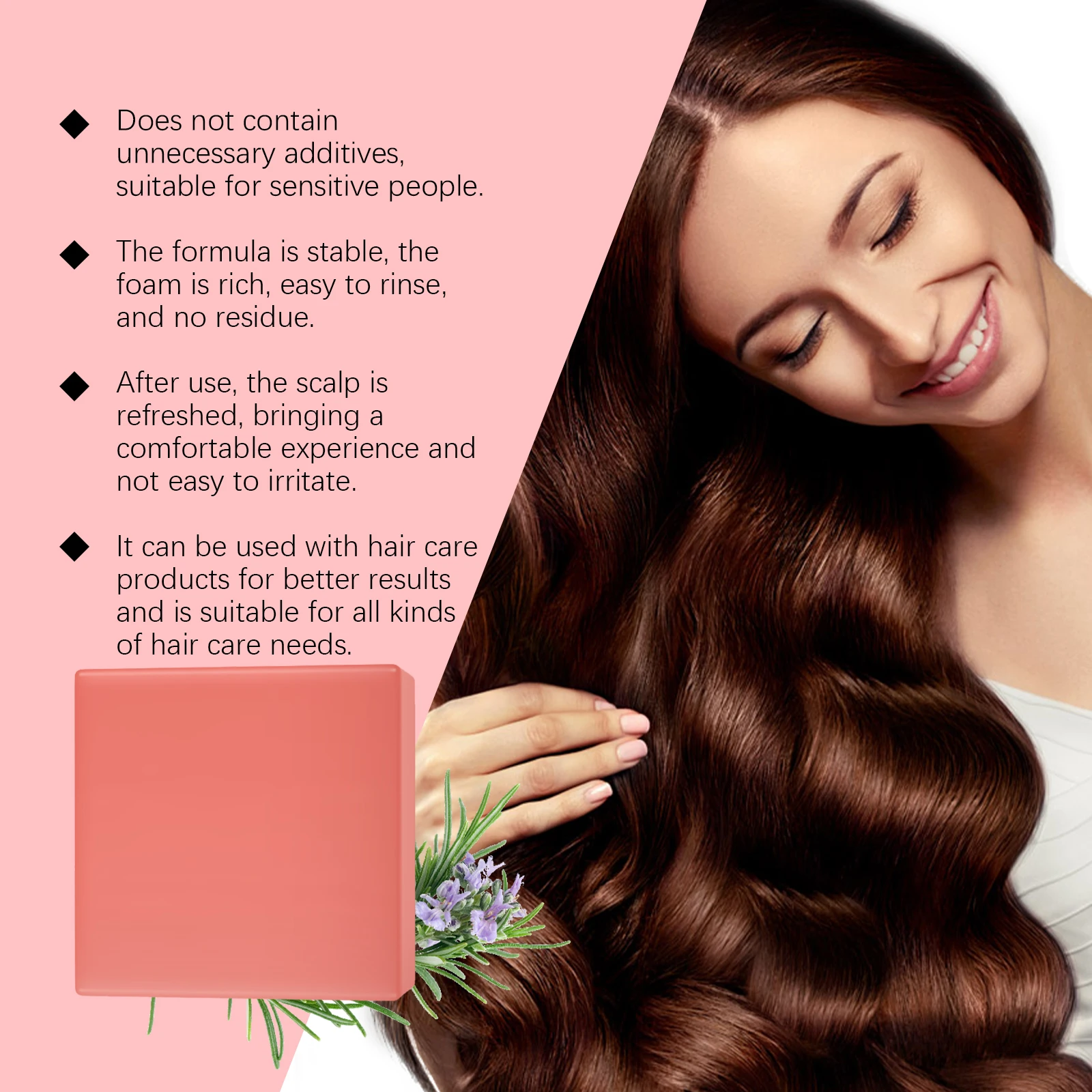 Rosemary Hair Care Soap Nourishes Dry and Split Ends Gently Protects Hair Tips Natural Ginger Extract Hair Care Soap