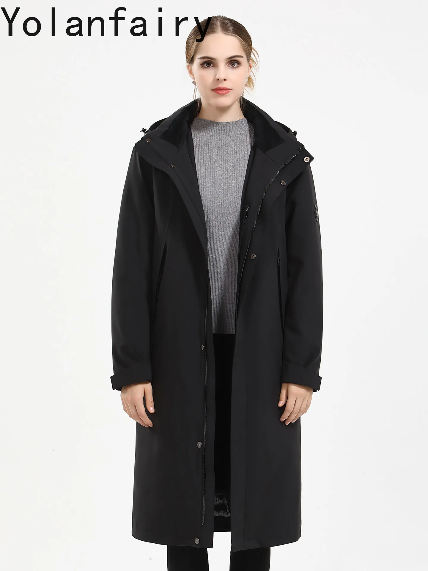YOLANFAIRY Unisex Full Pelt Mink Fur Parka 2026 Luxury Hooded Detachable 100% Natural Fur Liner Winter Goose Down Jacket 110cm