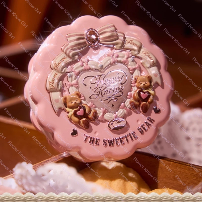 Flower Knows Sweetie Bear 5g Zijde Satijn Blush Gezichtscosmetica Natuurlijke verhelderende blijvende matte afwerking