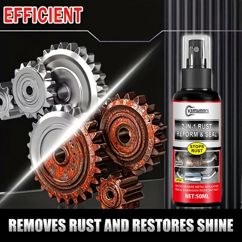 50ml Fast-Acting Rust Remover - Powerful formula breaks down heavy rust. Restores metal surfaces on bolts, railings and machiner