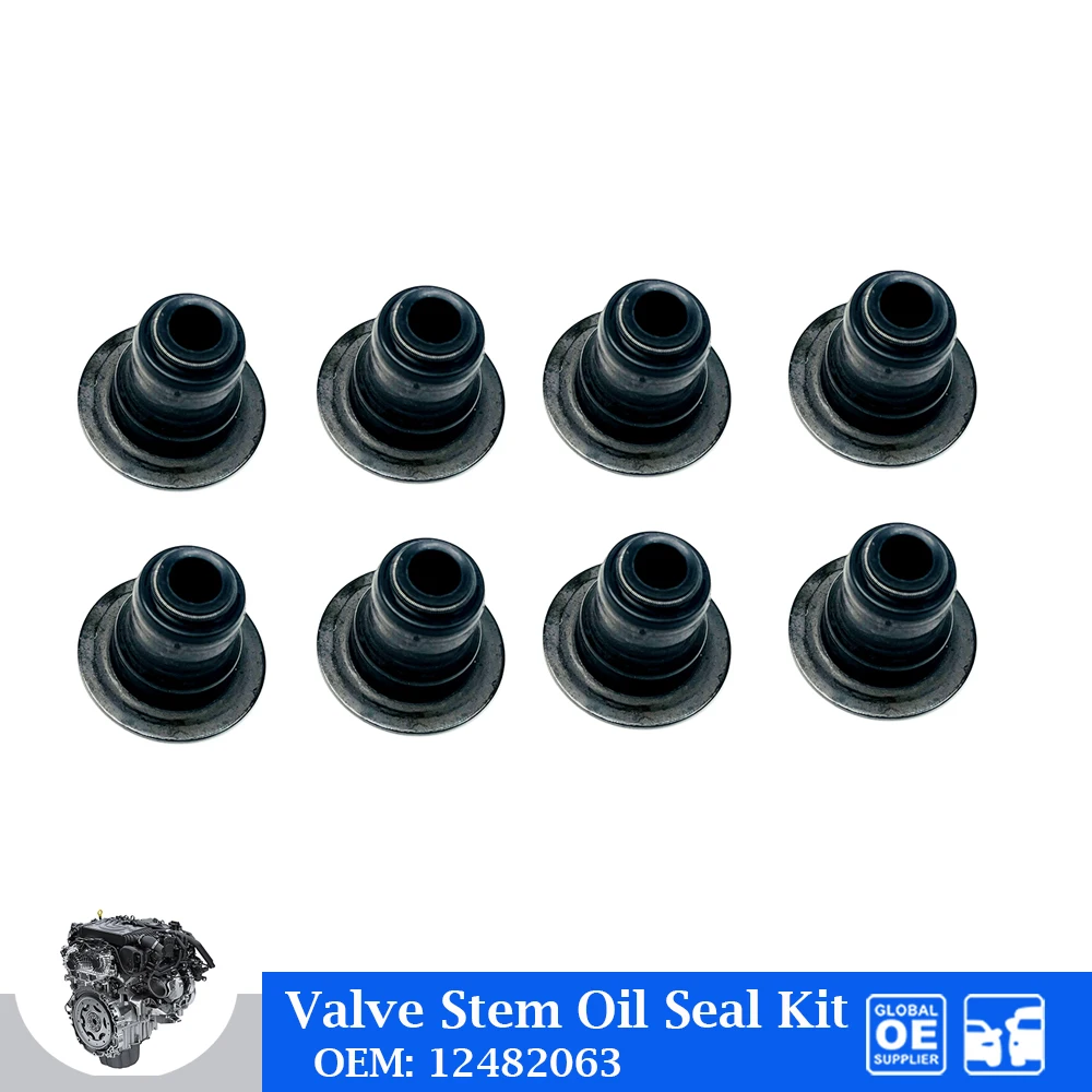 

8PCS Engine Intake Valve Stem Oil Seal Kit For GM Buick Lucerne Chevrolet Camaro Corvette Cadillac CTS Car Accessories 12482063