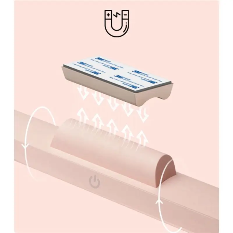 2X Wireless LED Wall Reading Light Stick On Bunk Dimmable Contact Lights Headboard Adhesive Lamp For Makeup Mirror
