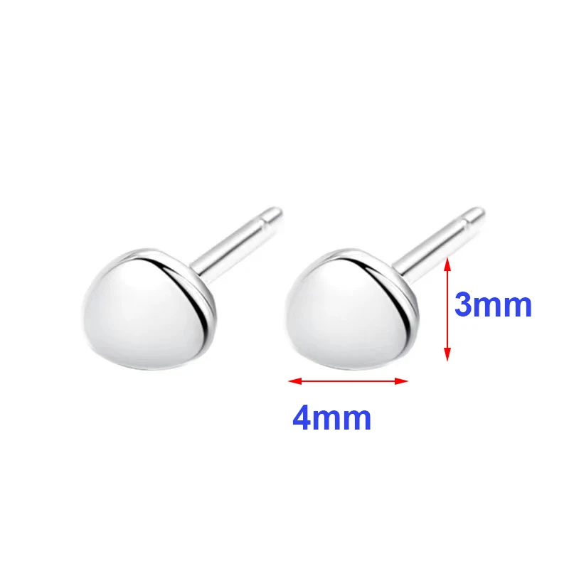 925 Silver Needle Irregular Geometric Beans Mini Stud Earrings For Women Cute Plant Fine Jewelry Small Niche Accessories