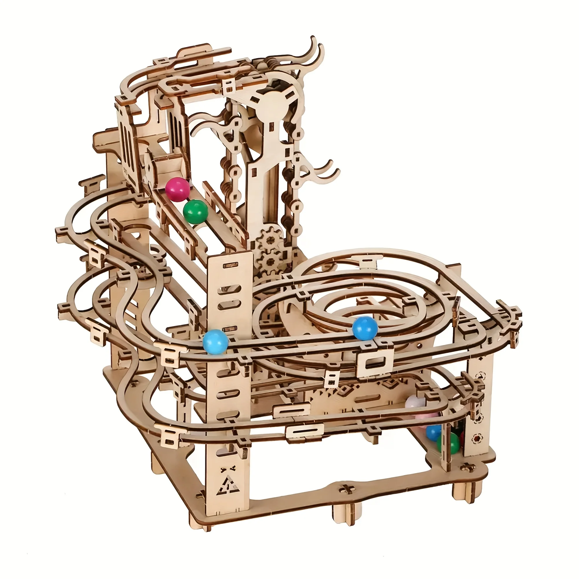 Wooden Spacetime Tunnel Marble Run STEM Assembly Model, Physics Educational Building Kit, Birthday Christmas Gift for Kids & Adults