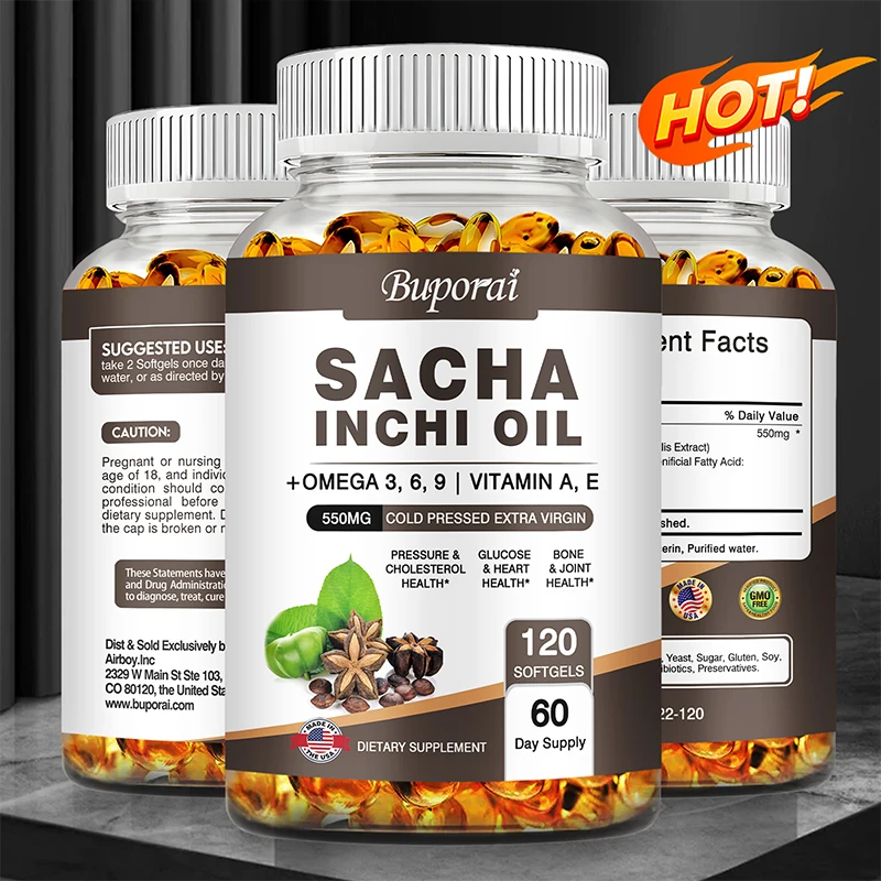 Sacha Inchi Oil Supplement - Promotes Healthy Heart, Brain, Eye Health and Enhances Immunity