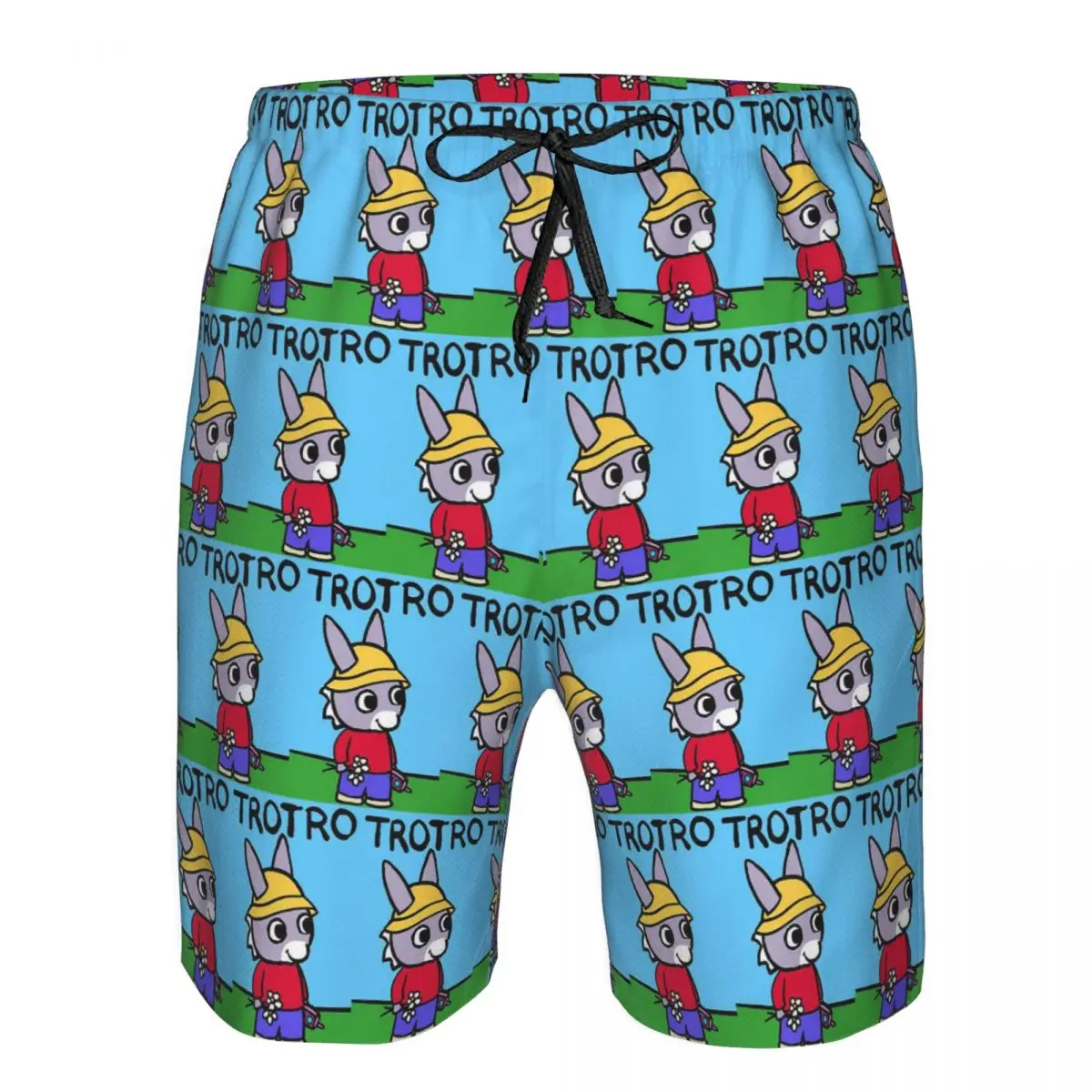 Happy Trotro Velvet Cute Cartoon Trunks Beach Board Shorts Casual Quick Dry Swim Summer Men Pants