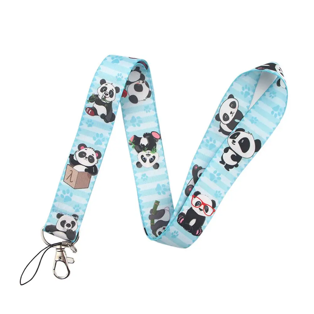 Key Strap Certificate Lanyard ID Card Badge Holder Neck Strap Animal Panda Webbing Hang Rope Mobile Phone Straps Panda Lanyard