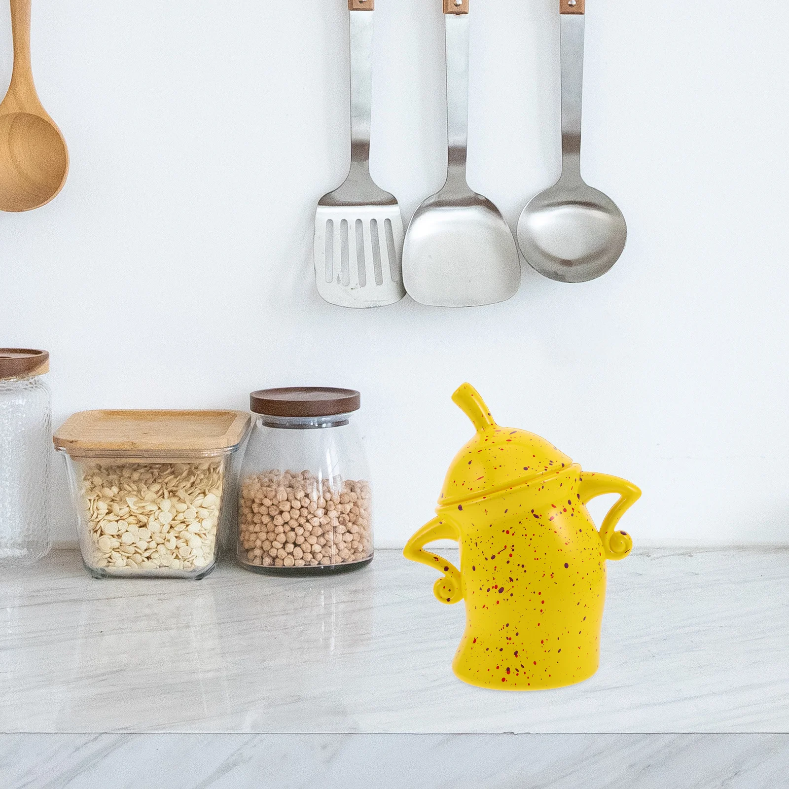 

Funny Resin Storage Jar Airtight Sealed Kitchen Canister Cute Food Container Multi Purpose Tea Coffee Biscuit Organizer