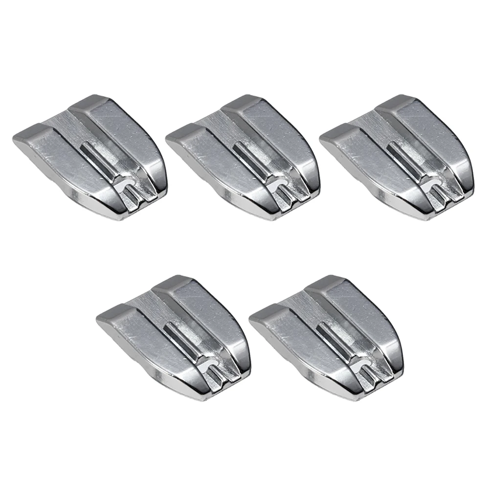 

5 Pcs Foot Silver Sewing Machine Presser Stitching Presser Feet Parts Multi Purpose Feet Elastic Sewing Machine Foot B