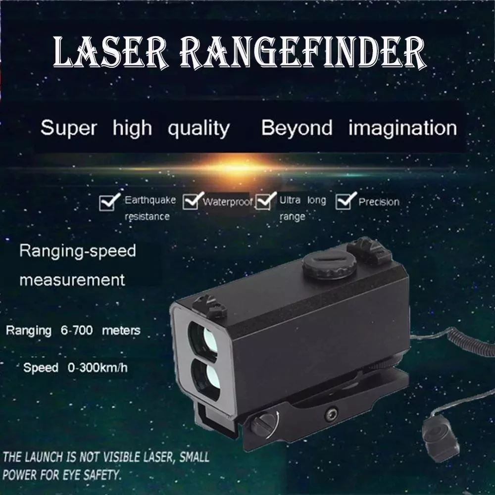 Mini Range Finder Mount on Rifle Rangefinder, Outdoor Hunting, Shooting Distance Speed Measurement, Real-Time Rifle Scope, 700m