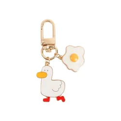 New Duck Poached Egg  Keychain Ring Pendant Men And Women Couple Key Chain Bag Pendant Wholesale