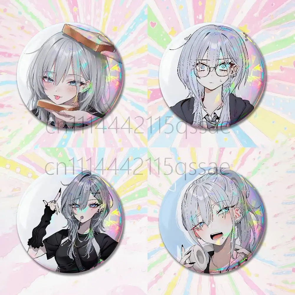 H-Haimiya Mio Senpai Badges Tinplate Soft Button Pin Brooch Metal Badge Custom Jewelry Accessories Hat Bag Lapel