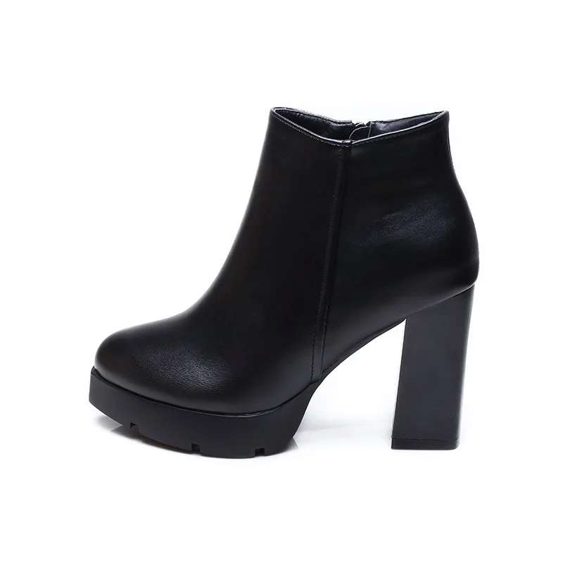Ankle Boots for Women Coarse Heel High Heel Short Boots Women's Waterproof Table Women's Shoes Waterproof Platform High Heels