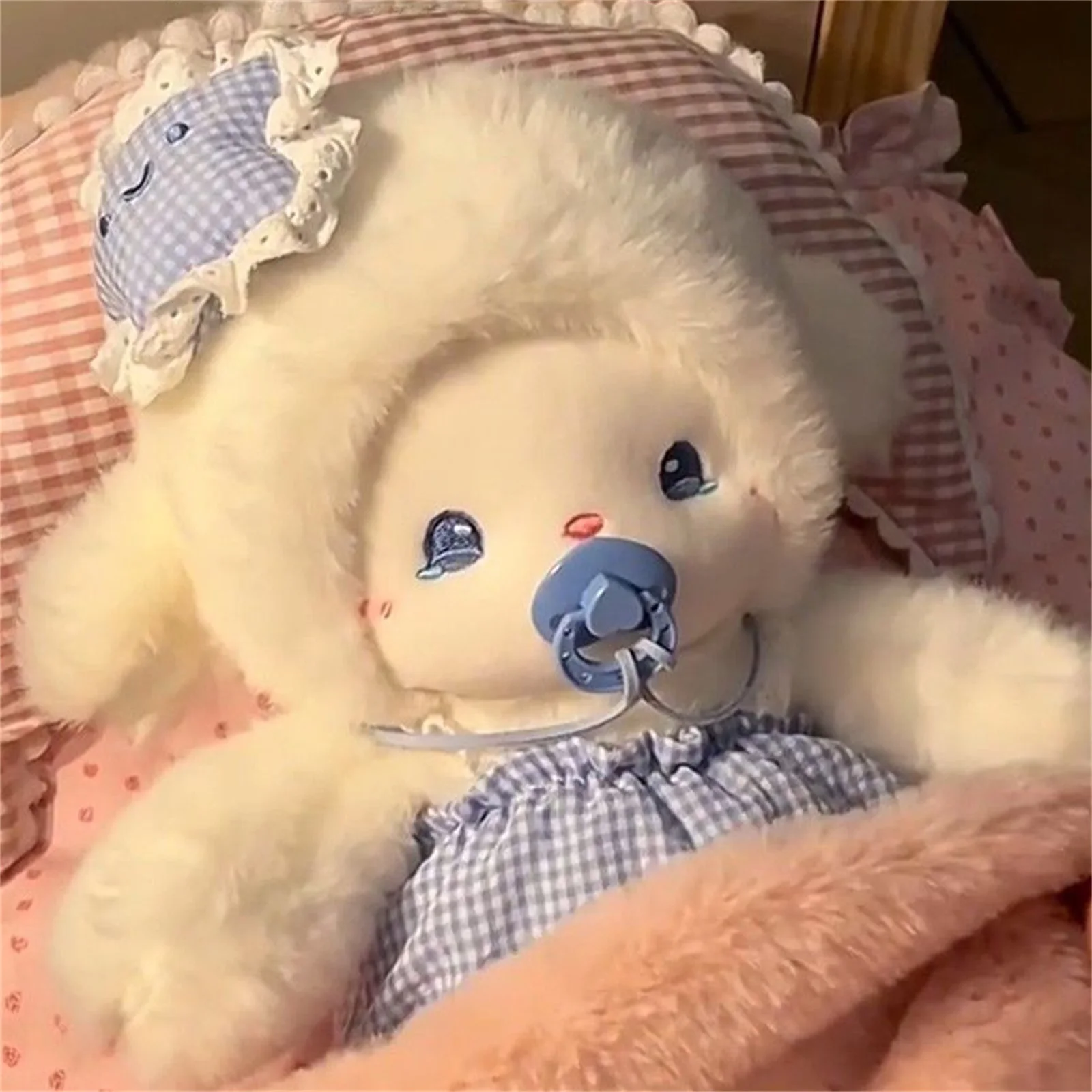 Leite fu sonolento ovelha boneca chupeta ovelha boneca bonito brinquedo de pelúcia calmante boneca de dormir