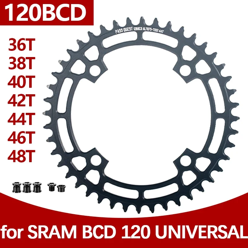 120bcd Chainring Narrow Wide Crankset for Universal 120 BCD Chainring 36T 38T 40T 42T 44T 46T 48T Road Bike Chain Wheel