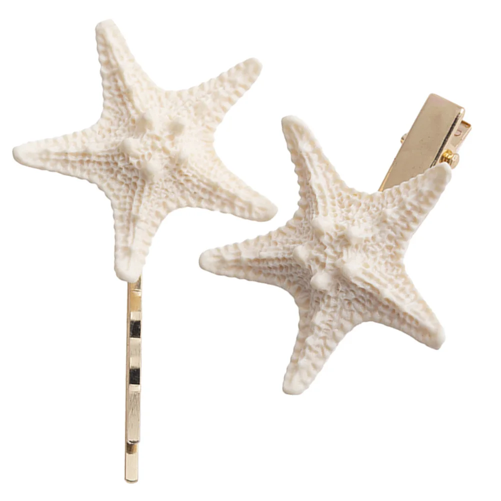 

2Pcs Sea Star Hair Clips Resin Beach Themed Hair Accessories for Wedding Bridal Hairstyles Mermaid Beach Hairs Accessories
