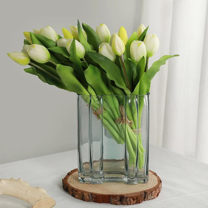 

YeeNanee Latex Tulip Artificial Flowers Bouquet Realistic Mother's Day Gift Easter for Wedding Home Kitchen Table Decoration