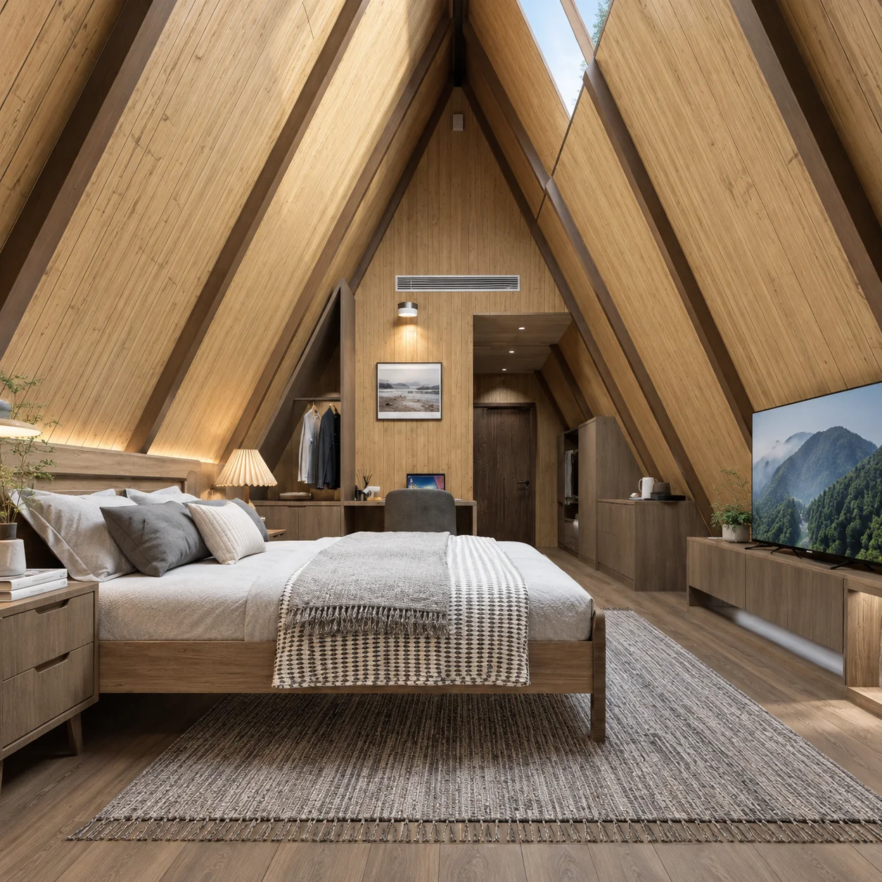 Custom Prefab A-Frame Cabin Triangle Tiny House Light Steel Villa For Glamping Hotel Accommodation