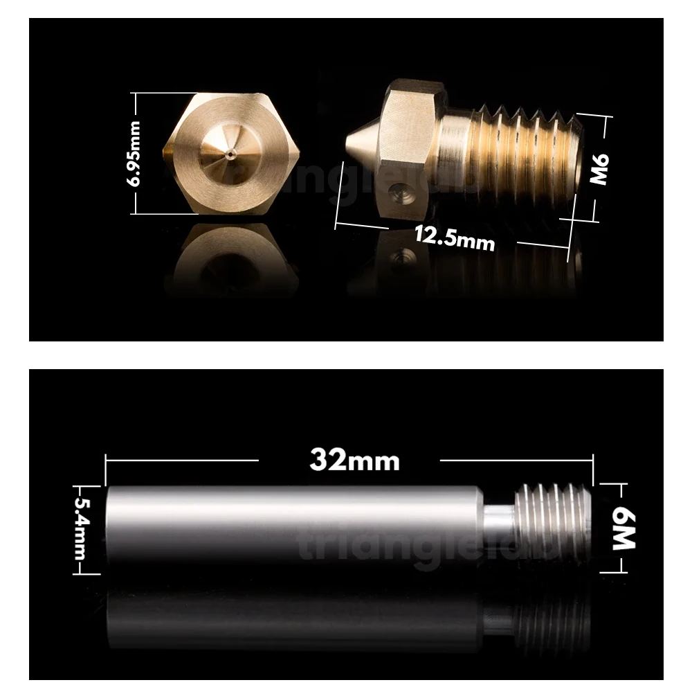Trianglelab Prusa MINI Hotend Upgrade-Kit Titan-Legierung HEATBREAK Messing HEATBLOCK für Prusa MINI Hochtemperatur V6 DÜSE – Detail 7