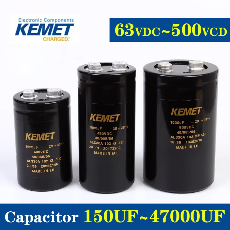 KEMET ALS30A 63V 100V 400V 450V 500V Capacitor 220UF 470UF 680UF 1000UF 2200UF 3300UF 4700UF 6800UF 10000UF 22000UF 47000UF