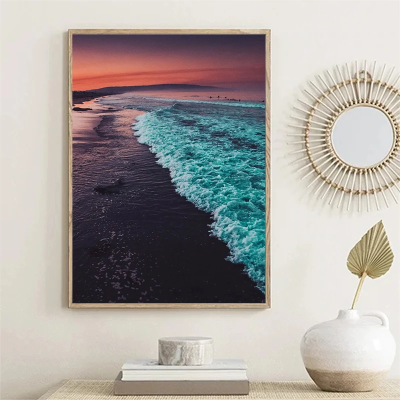 Beach Coastal Sea Ocean Nature Print Art Canvas Poster For Living Room Decor Home Wall Picture for Chic Living Room Decoration
