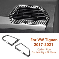 For Volkswagen VW Tiguan 2017-2021 Style Carbon Fiber Car Left Right Air Vents Frame Decorative Sticker Auto Interior Accesorios