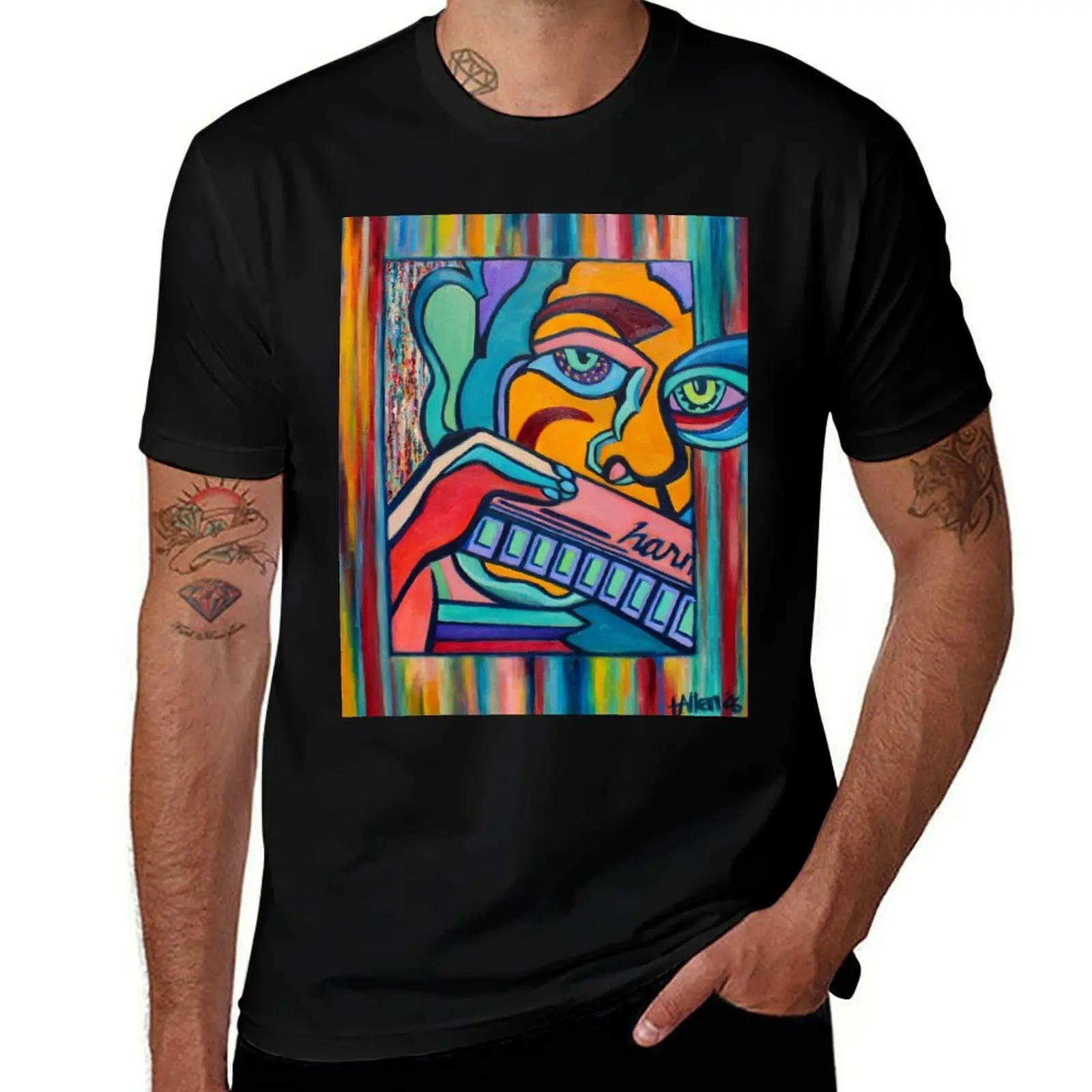 Harmonica Player T-Shirt Holiday Vacation Tee Shirt T-Shirt