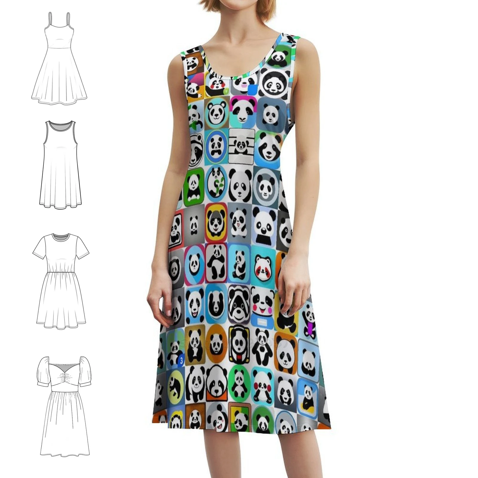 

Pandas!Pandas!Pandas! Женское уличное праздничное платье, модная клубная одежда с принтом для женщин, панда, милые животные, забавные