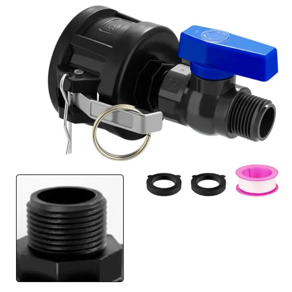 

Адаптер для ирригационных систем IBC (2 шт.) с клапаном регулировки потока воды, простая установка, преобразует выход в резьбу GHT