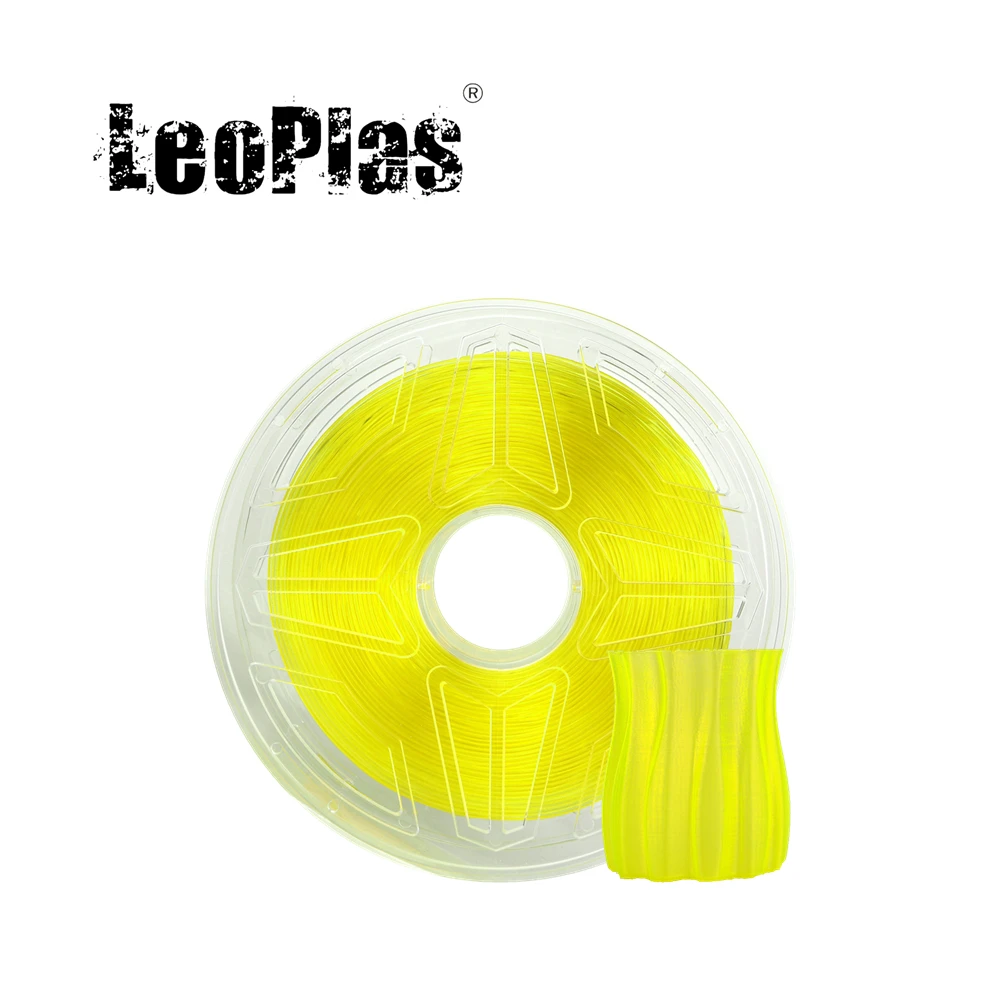 LeoPlas Clear Yellow PETG Filament Transparent 1.75mm 1kg for 3D Printer Consumables Printing Supplies Plastic Material